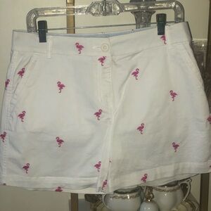 Crown & Ivy Flamingo Embroidered Caroline Shorts Sz 8